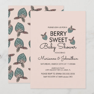 Sweet Strawberries Hand Painted Baby Shower Invitation
