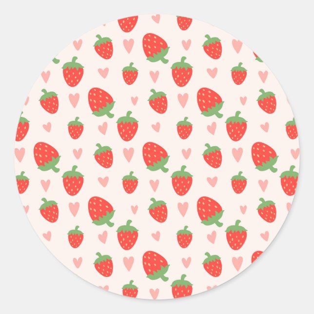 Sweet Strawberries & Hearts Sticker (Front)