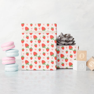 Sweet Strawberries & Hearts Wrapping Paper
