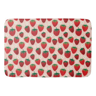 Sweet Strawberries Pattern Bath Mat