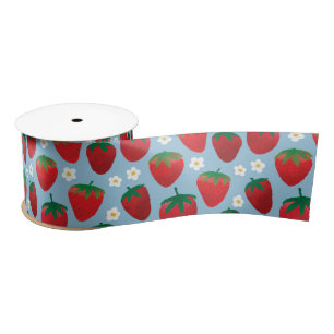 Sweet Strawberries Pattern Satin Ribbon
