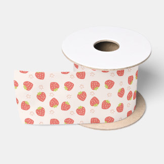 Sweet Strawberries Pattern Satin Ribbon