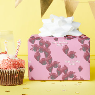 Sweet Strawberries Personalised Wrapping Paper