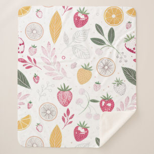 Sweet Strawberries Sherpa Blanket – Medium