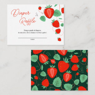 Sweet Strawberry Baby Shower Diaper Raffle Enclosure Card
