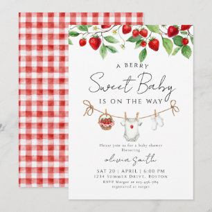 Sweet Strawberry Baby Shower  Invitation