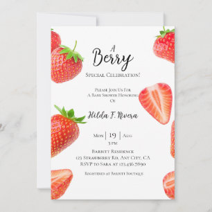 Sweet Strawberry Baby Shower Invitation