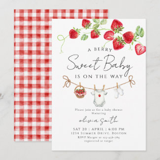 Sweet Strawberry Baby Shower Invitation