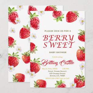 Sweet Strawberry Baby Shower  Invitation