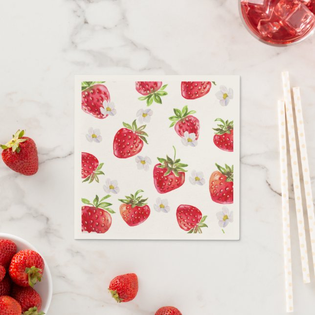 Sweet Strawberry Baby Shower  Napkin (Insitu)