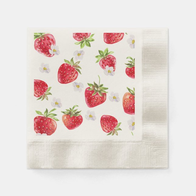 Sweet Strawberry Baby Shower  Napkin (Front)