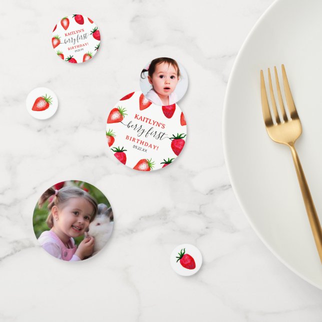 Sweet Strawberry Berry First 1st Birthday Confetti (Group)