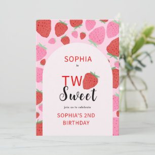 Sweet Strawberry Birthday Invitation