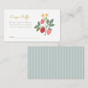 Sweet Strawberry Bouquet Diaper Raffle Enclosure Card