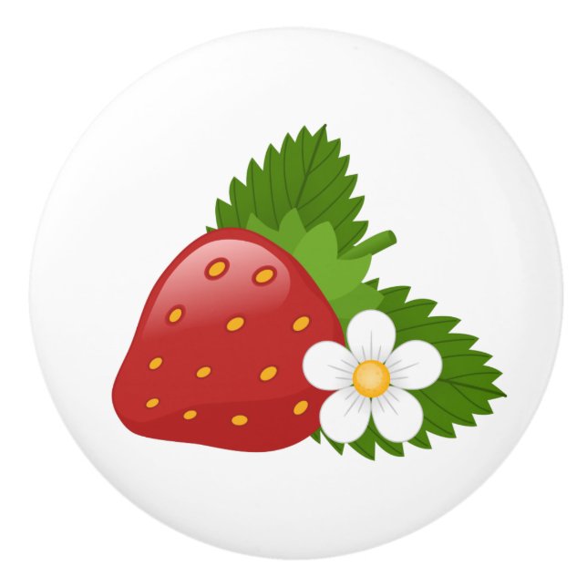 Sweet Strawberry Ceramic Knob (Front)