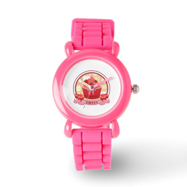 Sweet Strawberry Cupcake Watch (Front)