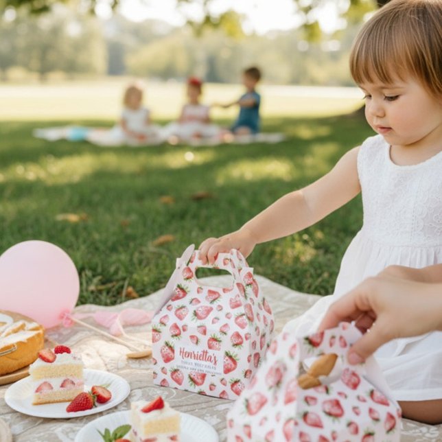 Sweet Strawberry First Birthday Favor Box (Creator Uploaded)