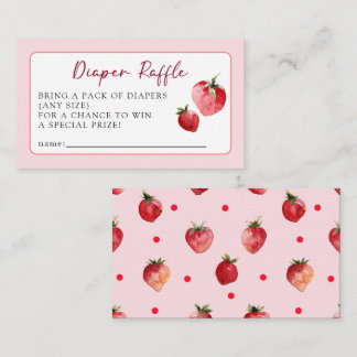 Sweet Strawberry Fruit Baby Shower Diaper Raffle  Enclosure Card