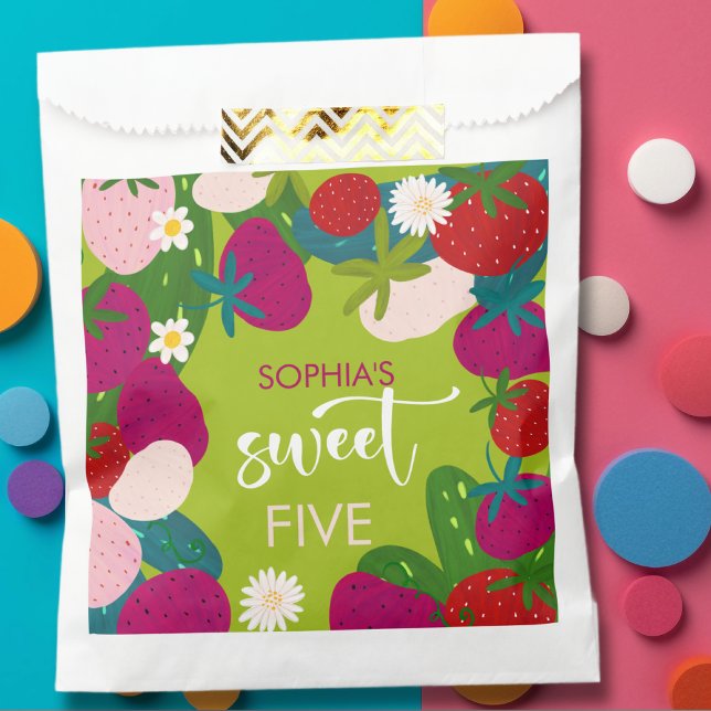 Sweet strawberry kids birthday favour bags (Creator Uploaded)