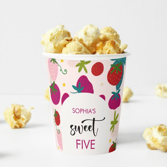 Sweet strawberry kids birthday paper cups (Creator Uploaded)