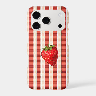 Sweet Strawberry on Red and Cream Stripes