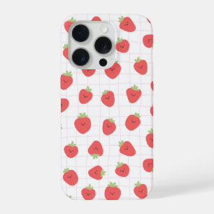 sweet strawberry pattern phone case. iPhone 15 pro case