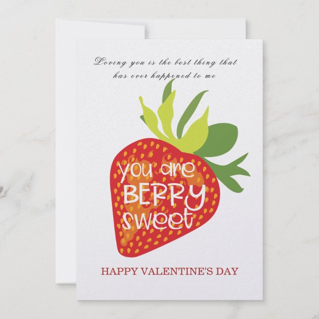 Sweet Strawberry Personalised Valentine's Day Card (Front)