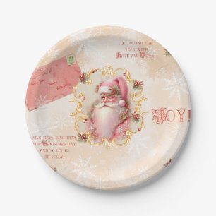 Sweet Strawberry Santa paper plates