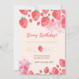 Sweet Strawberry Soiree: Birthday Party Invitation