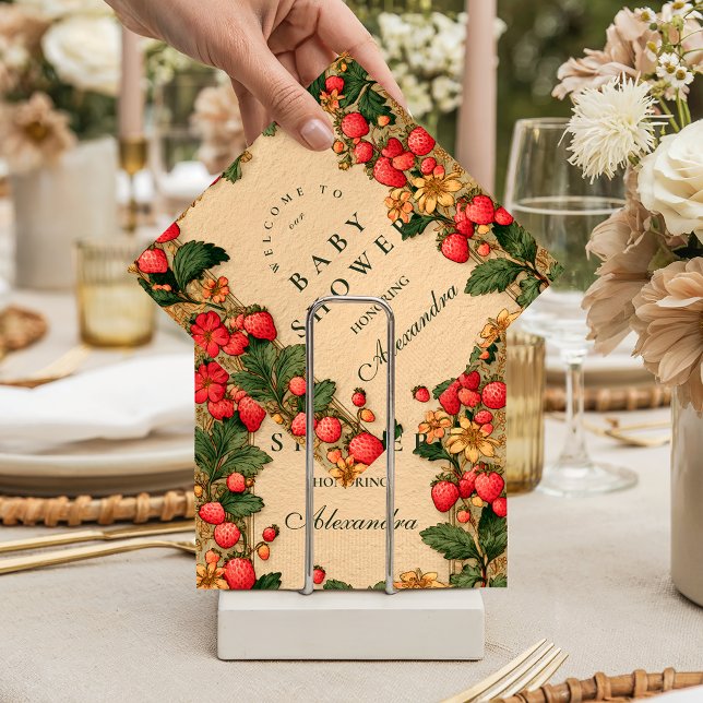 Sweet Strawberry Storybook Baby Shower Napkin (Creator Uploaded)