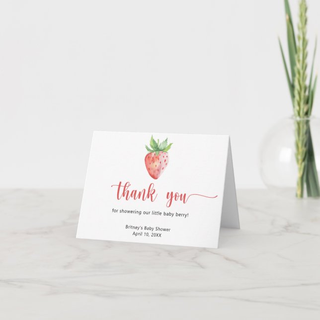 Sweet strawberry - thank you card (Front)