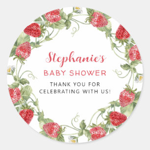 Sweet Strawberry Thank You Classic Round Sticker