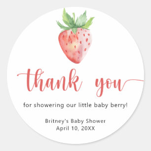 Sweet strawberry - thank you classic round sticker