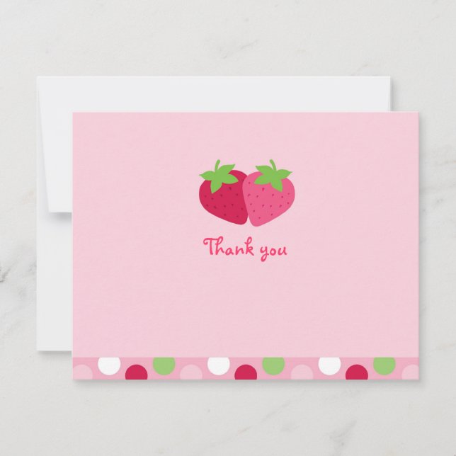 Sweet Strawberry Thank You Note Cards (Front)