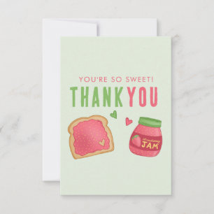 Sweet Strawberry Toast and Jam Thank You Card