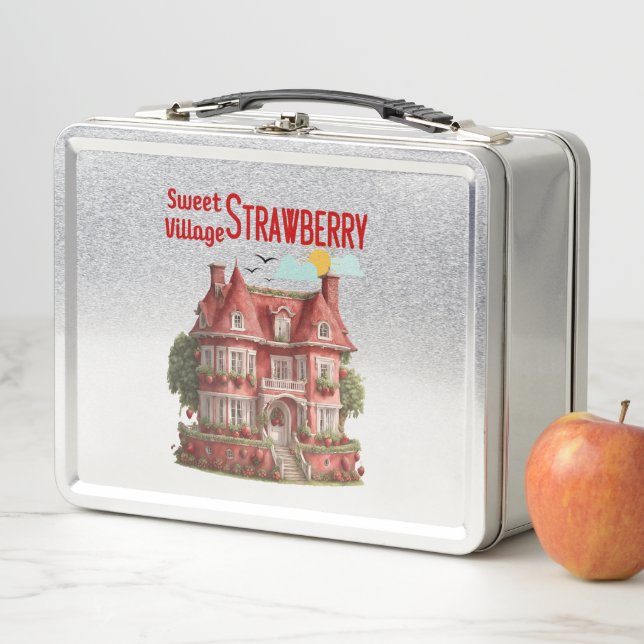 Sweet Strawberry Village Metal Lunch Box (In Situ)