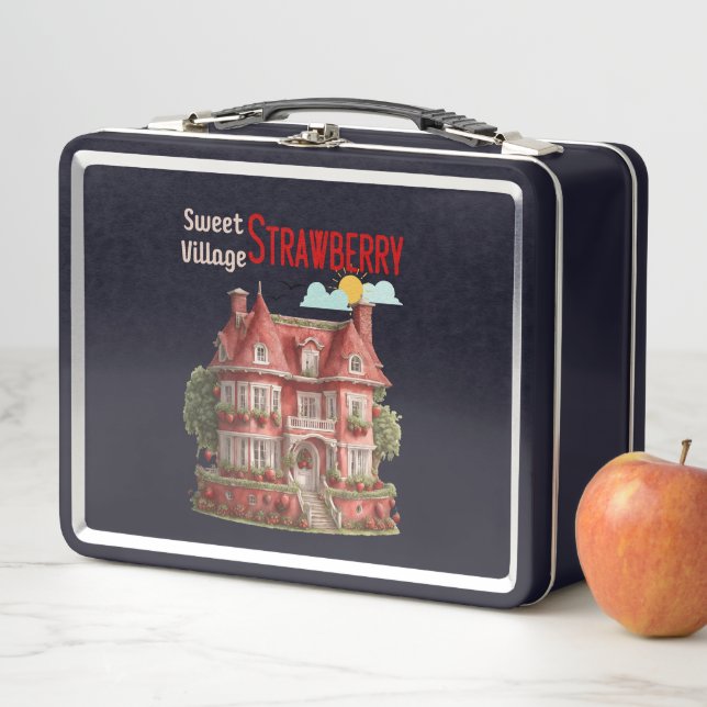Sweet Strawberry Village Metal Lunch Box (In Situ)