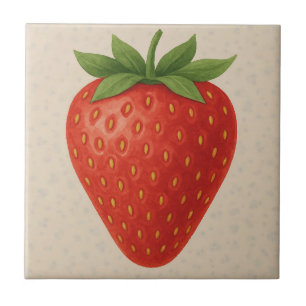 Sweet Strawberry – Watercolor Fruit Tile