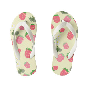 Sweet Strawberry Yellow. Kid's Flip Flops