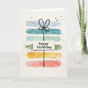 Sweet Striped Birthday Card