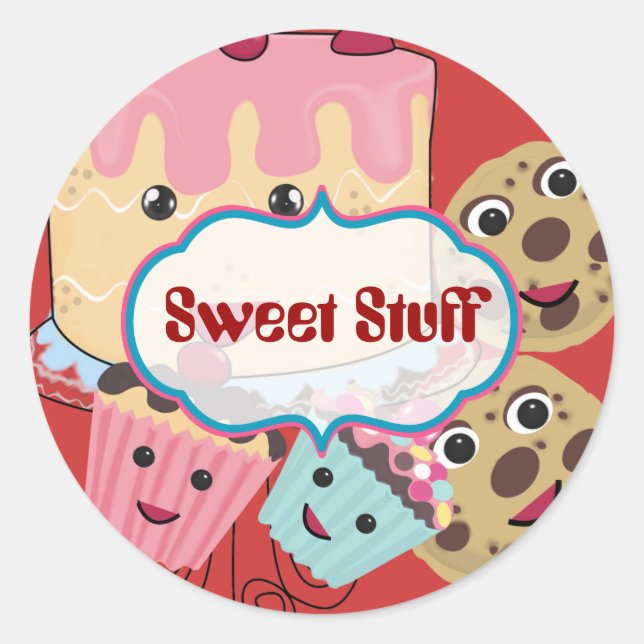 Sweet Stuff Cake Cookies and Cupcake Sticker (Front)