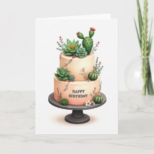 Sweet Succulent Cake Card