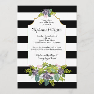 Sweet Succulent Floral Garden Bridal Shower Invitation