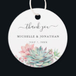 Sweet Succulent Wedding Thank You Favour Stickers  Favour Tags<br><div class="desc">An elegant wedding invitation set featuring watercolor blush pink and dusty green succulents.
If you need any changes in the design such as colour,  text,  or font; please contact us via Zazzle or at seamistmail@gmail.com. We love being a part of your happy memories.</div>