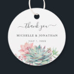 Sweet Succulent Wedding Thank You Favour Stickers  Favour Tags<br><div class="desc">An elegant wedding invitation set featuring watercolor blush pink and dusty green succulents.
If you need any changes in the design such as colour,  text,  or font; please contact us via Zazzle or at seamistmail@gmail.com. We love being a part of your happy memories.</div>