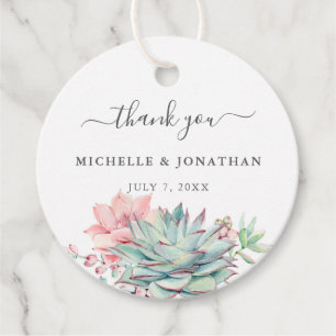 Sweet Succulent Wedding Thank You Favour Stickers Favour Tags