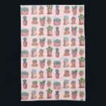 Sweet succulents cacti watercolor kitchen towel<br><div class="desc">Decorate your kitchen with this fun watercolor succulents dish towel. Makes a great housewarming or wedding gift! 
You can customise it and add text too.
Check my shop for lots more colours and patterns!</div>