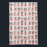 Sweet succulents cacti watercolor kitchen towel<br><div class="desc">Decorate your kitchen with this fun watercolor succulents dish towel. Makes a great housewarming or wedding gift! 
You can customise it and add text too.
Check my shop for lots more colours and patterns!</div>