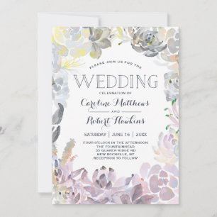 Sweet Succulents Wedding Invitation