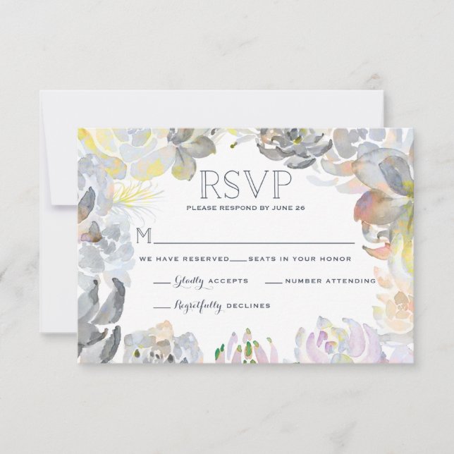 Sweet Succulents Wedding RSVP (Front)